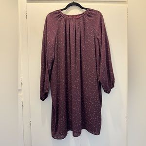 Oak + Fort Burgundy Floral Print Dress - NWT - size M